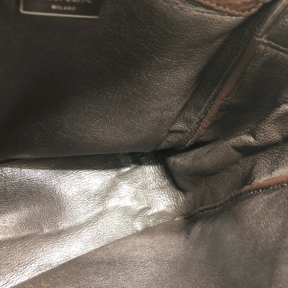 PRADA Brown Leather Shoulder Bag - Picture 10 of 11